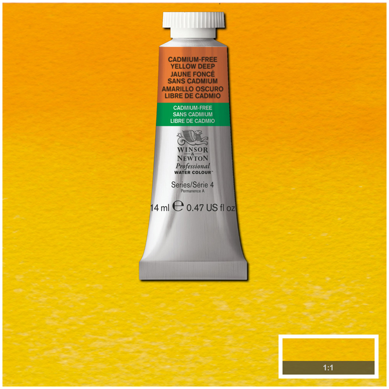 Акварель художественная Winsor&Newton "Professional", 14мл, туба, желтый темный бескадмиевый - фото 4