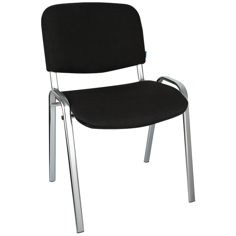 Стул Helmi HL-F01 "Изо", каркас хром, обивка ткань черная - фото 1