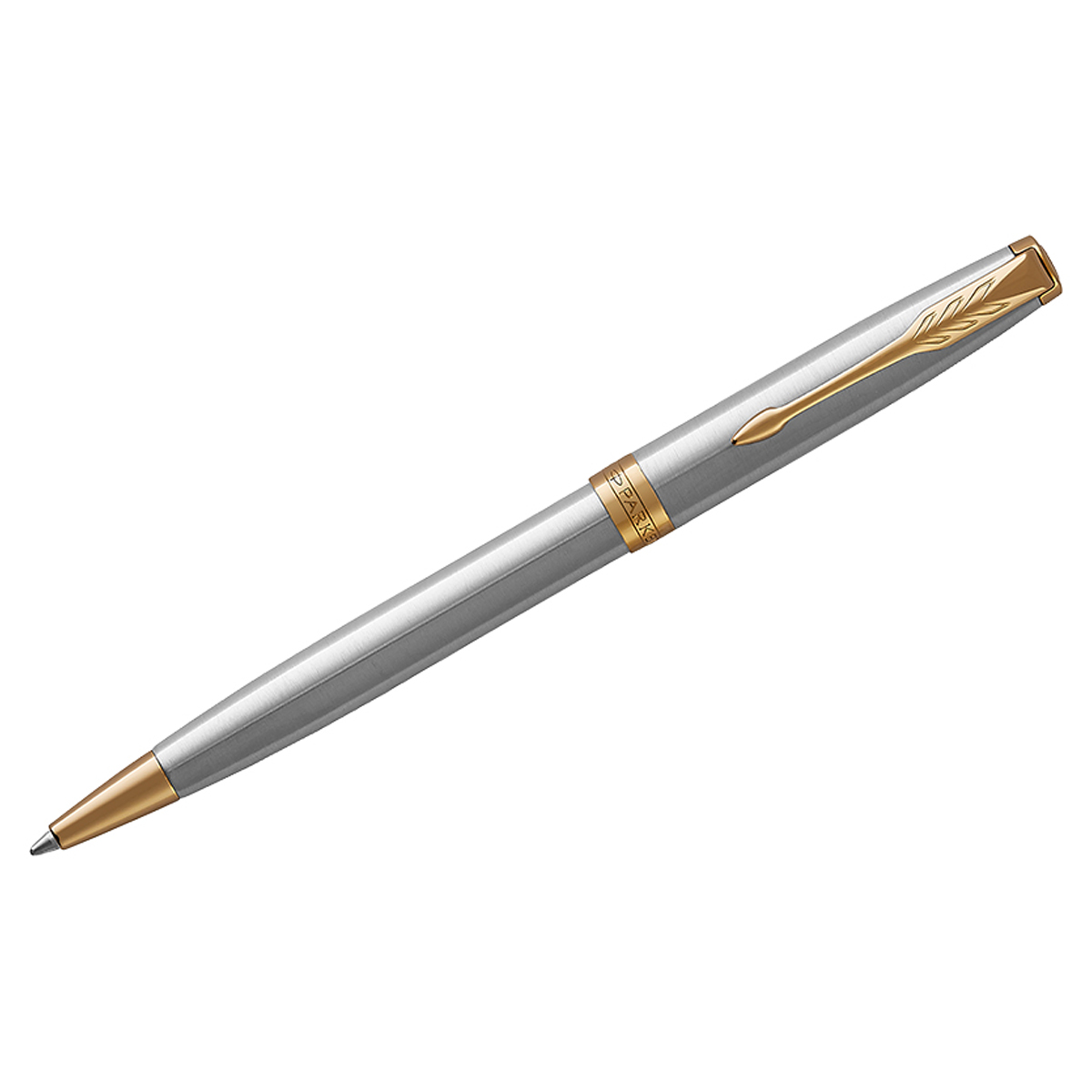 Ручка шариковая PARKER "Sonnet Core Stainless Steel GT", корпус серебро, позолота, черная, 1931507 - фото 1
