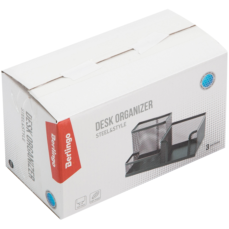 Настольная подставка Berlingo "Steel&Style", 3 секции, металлическая, черная - фото 2