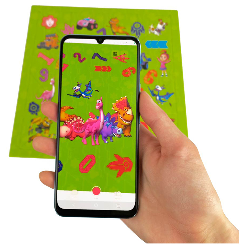 Головоломка с дополненной реальностью ГЕОДОМ "Турбозавры", 30*30,5см, 32 детали - фото 1