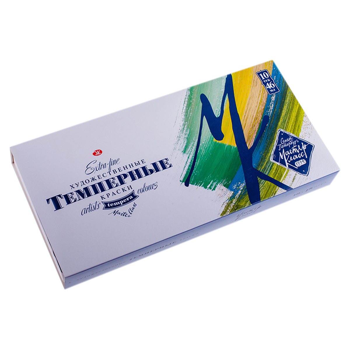 Краски темперные Мастер-Класс, 10 цветов, 46мл/туба, картон - фото 1