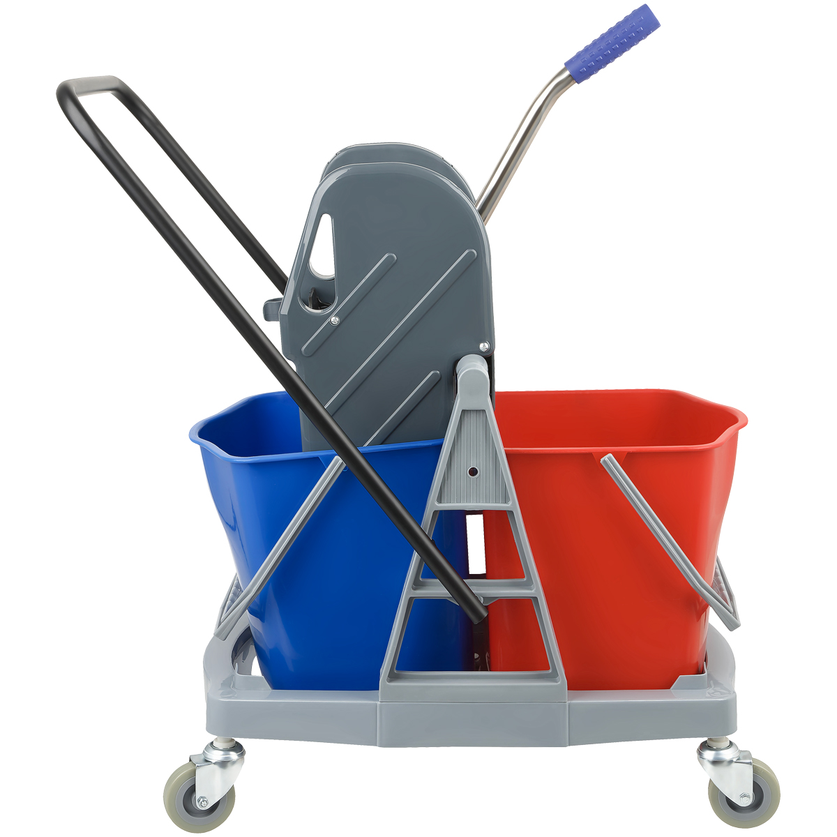 Тележка уборочная OfficeClean Professional, 2 съемных ведра 17л., механический отжим - фото 2