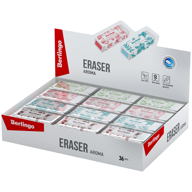 Ластик Berlingo "Aroma", прямоугольный, скошенный, 58*22*10мм - фото 7