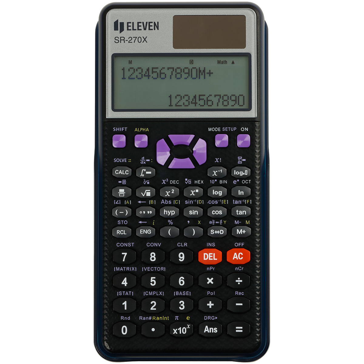 Калькулятор научный Eleven SR-270X, матричный дисплей, 417 функций, двойное питание, 81*165*16 мм, черный - фото 2