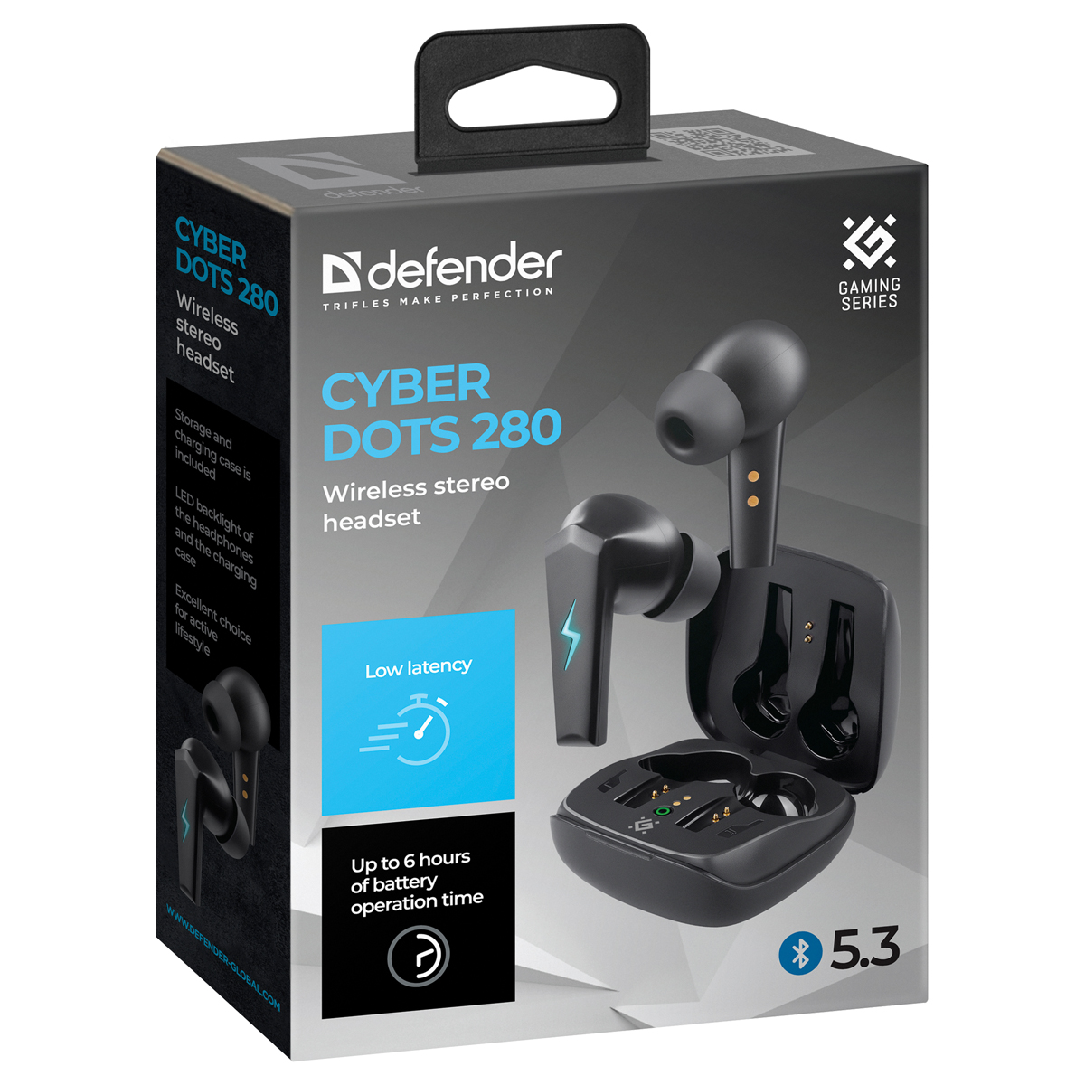 Наушники с микрофоном беспроводные Defender CyberDots 280, Bluetooth, разъем Type-C, черный - фото 5