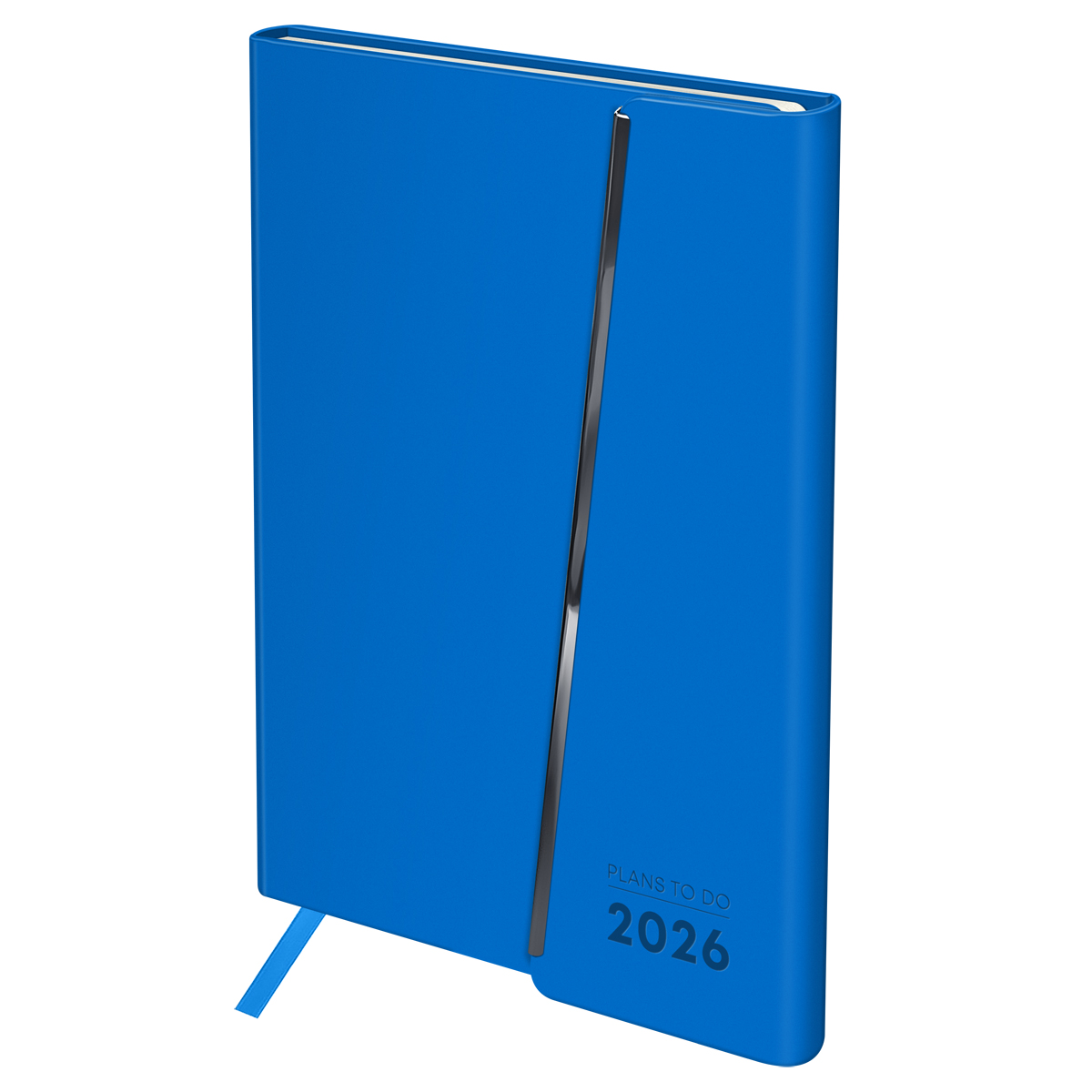 Ежедневник датированный 2026г., А5, 176л., твердый переплет, кожзам Soft touch, BG "Magnet. Blue", синий, магнитный клапан - фото 1