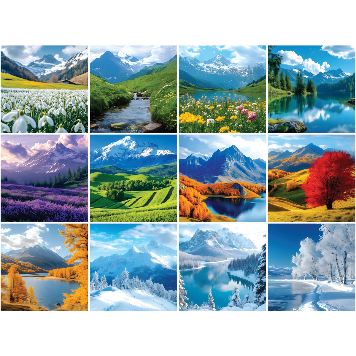 Календарь настенный перекидной на скрепке, 230*230 мм 12л. BG "Горные вершины", 2026г. - фото 3