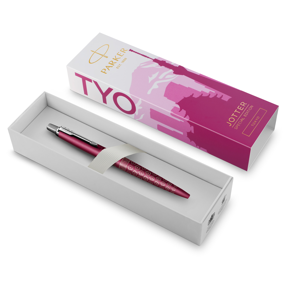 Ручка шариковая Parker "Jotter Tokyo Pink CT" синяя, 1,0мм, кнопочн., подарочная упаковка - фото 4