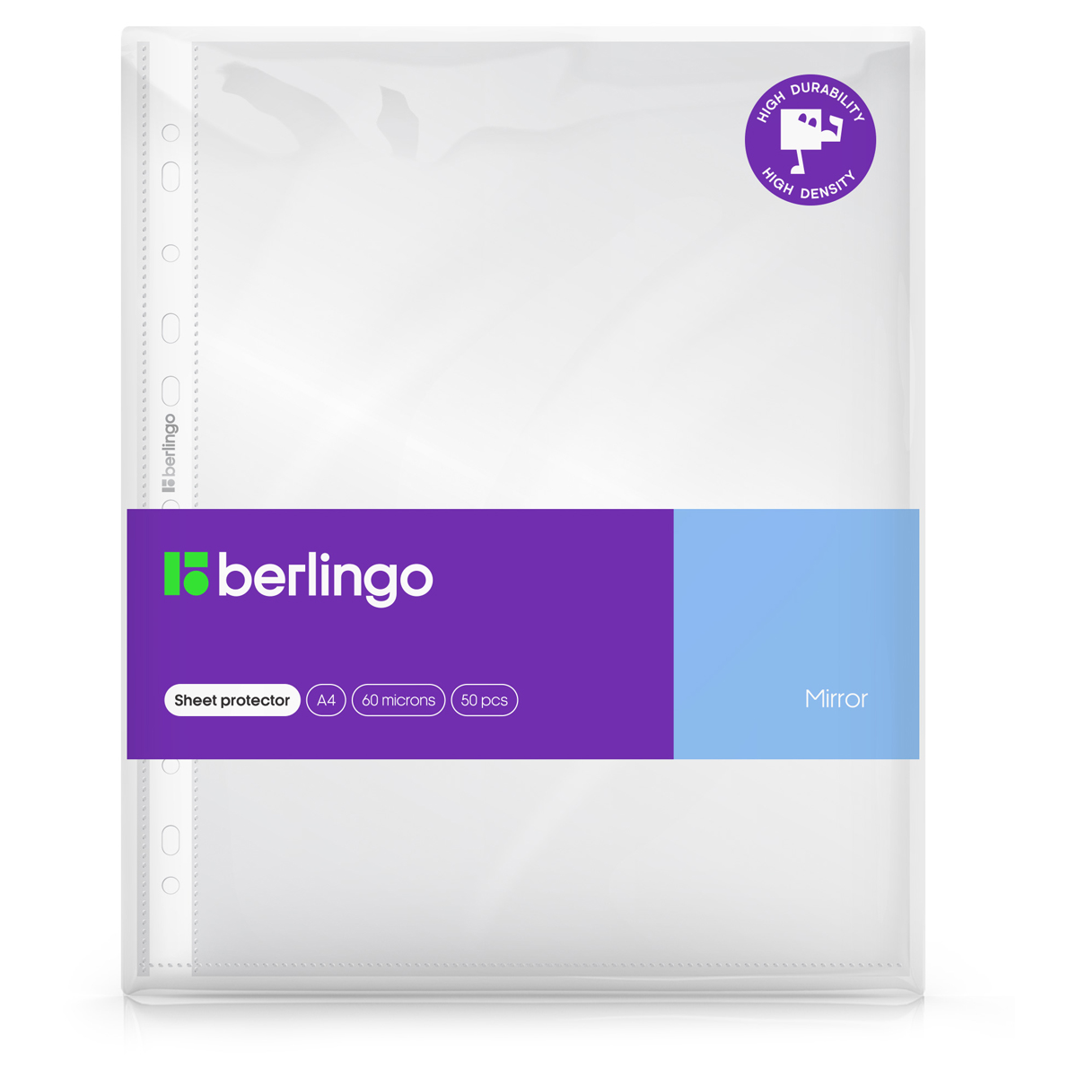 Папка-вкладыш с перфорацией Berlingo "Mirror", А4, 60мкм, глянцевая, в пакете - фото 1