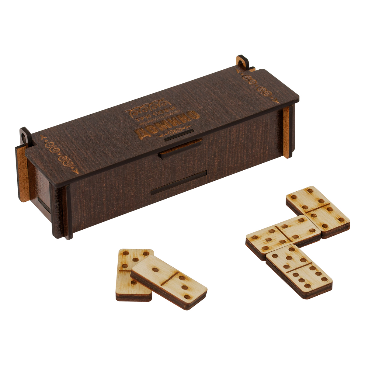 Игра настольная Домино, ТРИ СОВЫ, фанера, шкатулка из ХДФ - фото 1