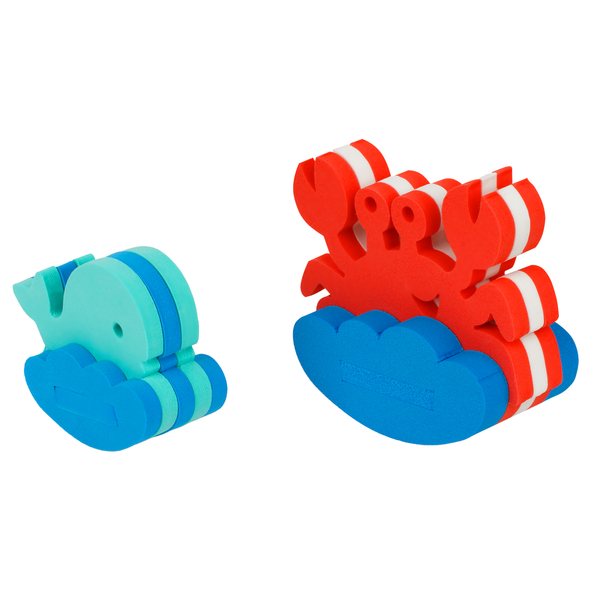 Игрушка-конструктор для купания ТРИ СОВЫ "Краб и кит", EVA, 6 элементов, 2 игрушки - фото 2