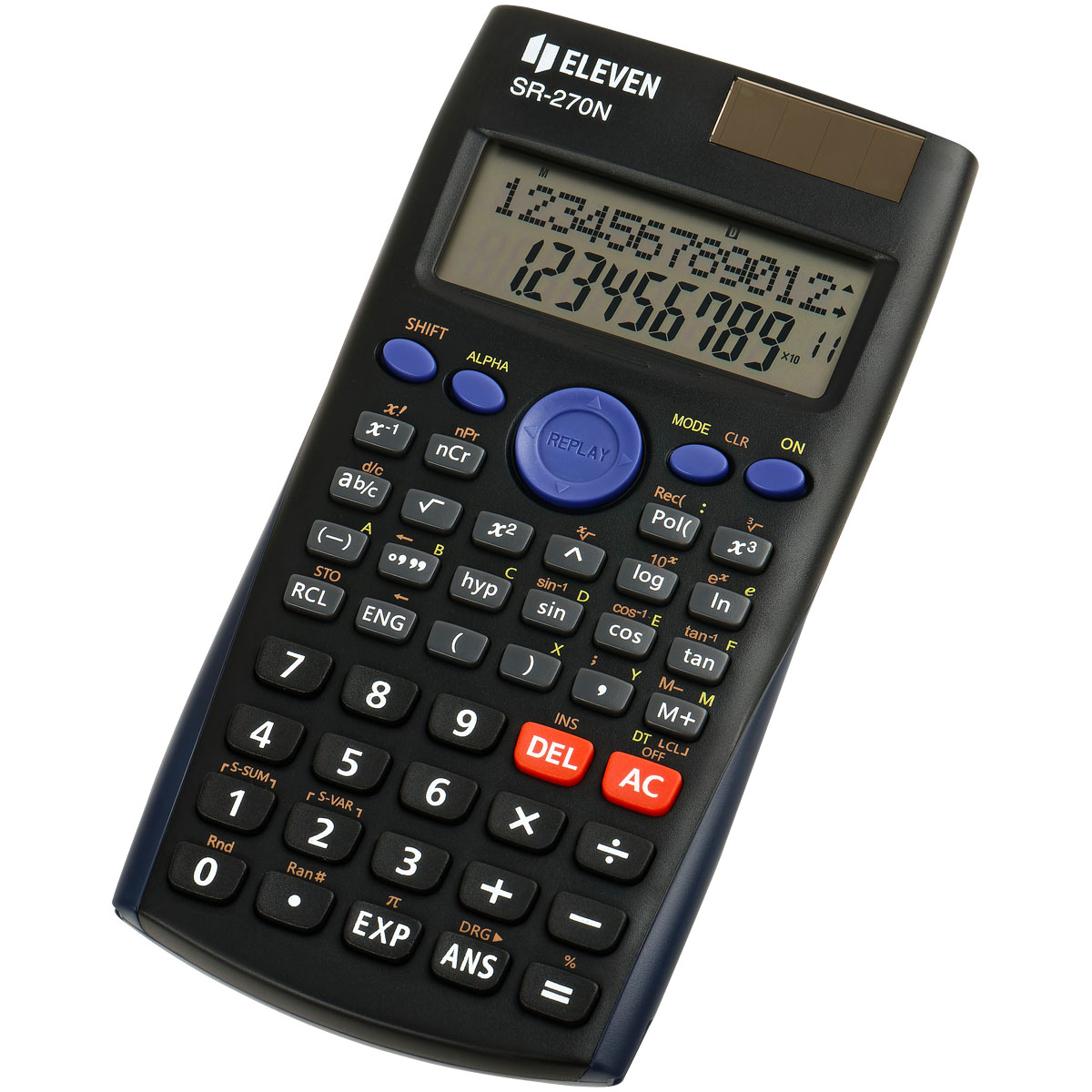 Калькулятор научный Eleven SR-270N, 10+2 разрядов, 240 функций, двойное питание, 82*162*16мм, черный - фото 1