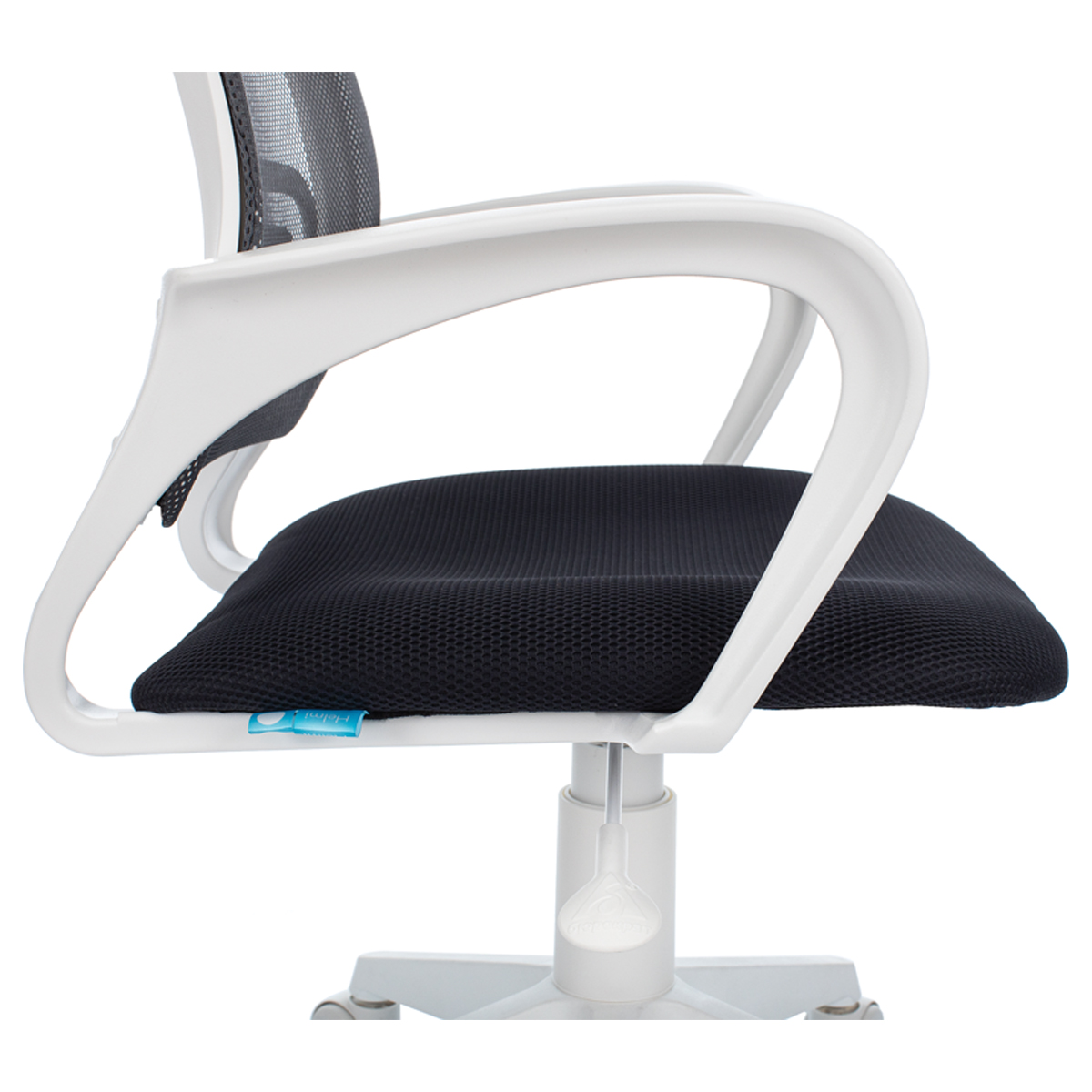 Кресло оператора Helmi HL-M95 R (W695) "Airy", спинка сетка серая/сиденье ткань TW серая, пиастра, пластик белый - фото 7