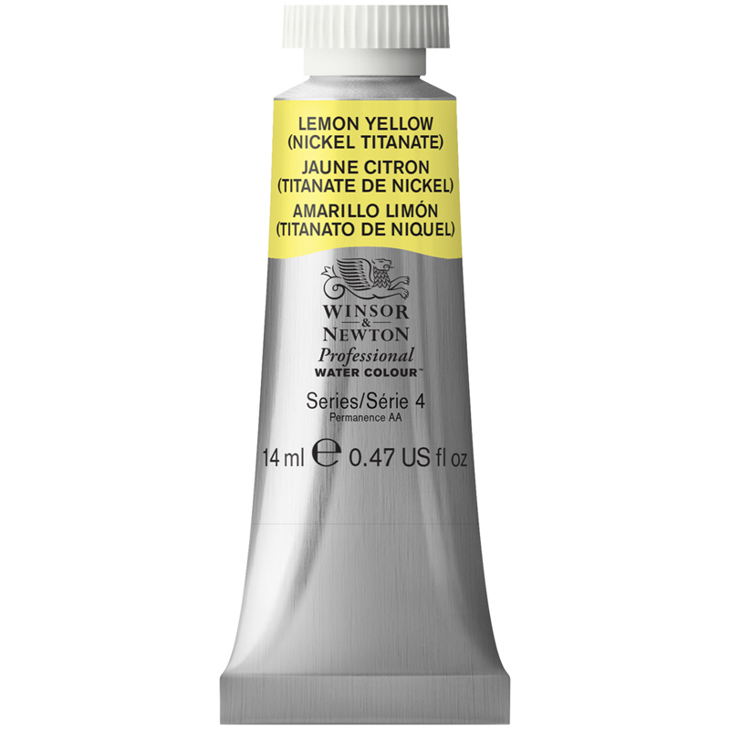 Акварель художественная Winsor&Newton "Professional", 14мл, туба, лимонный желтый (титановый) - фото 1