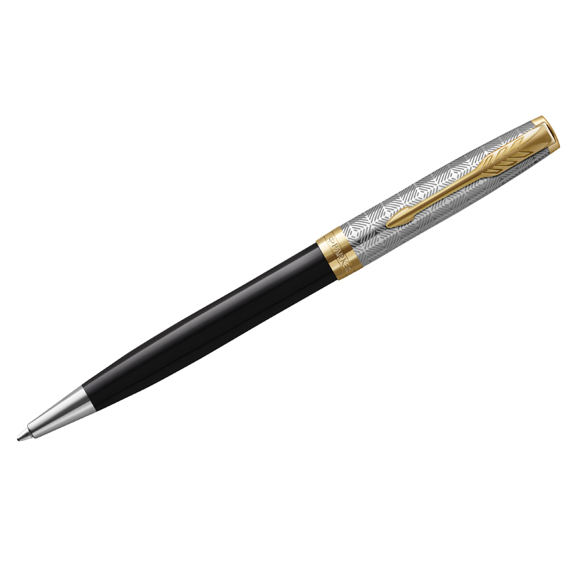 Ручка шариковая Parker "Sonnet Premium Metal&Black GT" черная, 1,0мм, поворот., подарочная упаковка - фото 1
