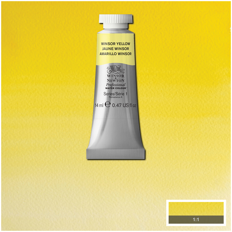 Акварель художественная Winsor&Newton "Professional", 14мл, туба, желтый - фото 4