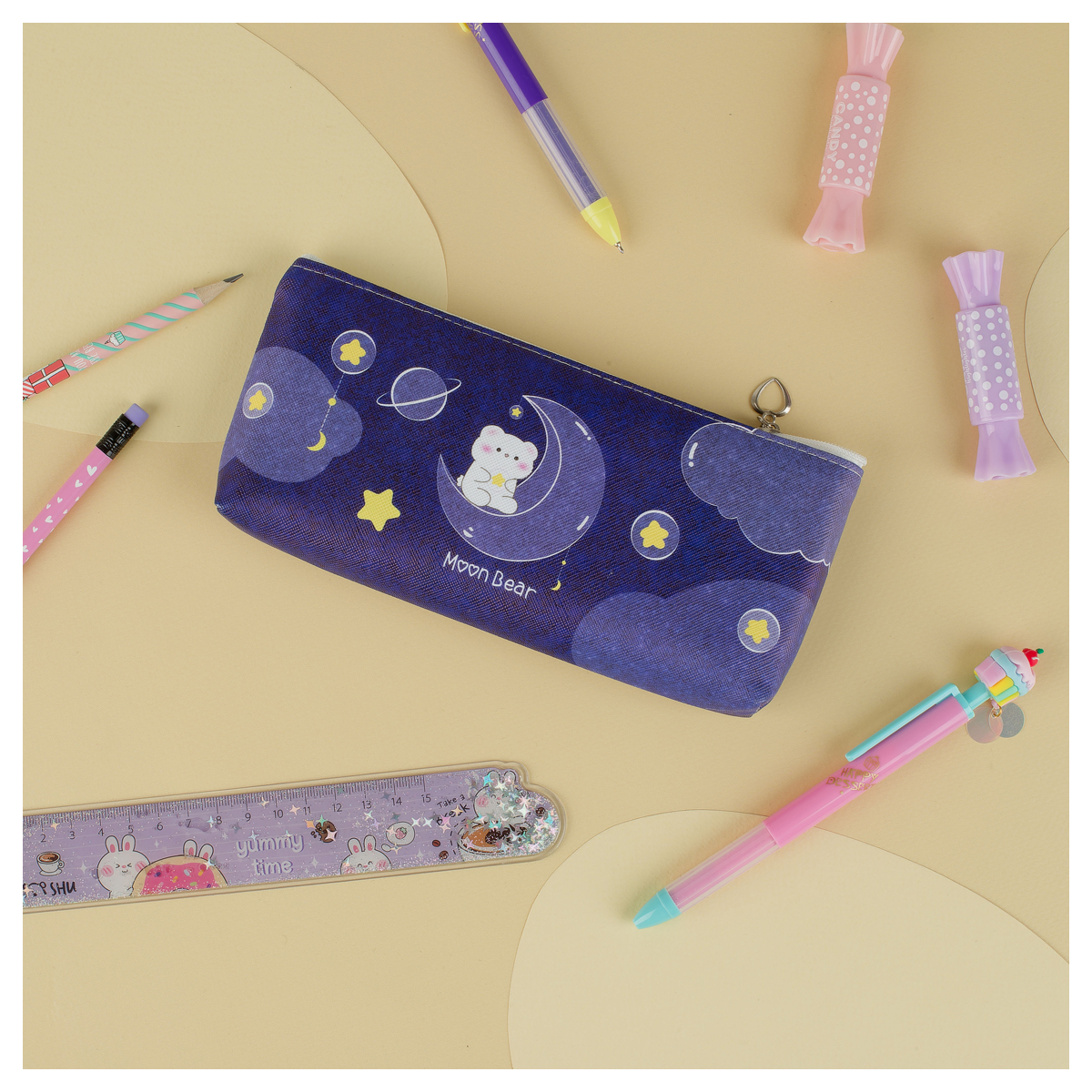 Пенал мягкий 200*85*30 MESHU "Bear", искусственная кожа - фото 1