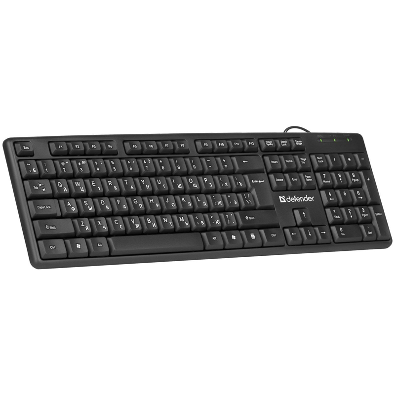 Клавиатура проводная DEFENDER Element HB-520, USB, 104 клавиши + 3 дополнительные клавиши, черная, 45522 - фото 5