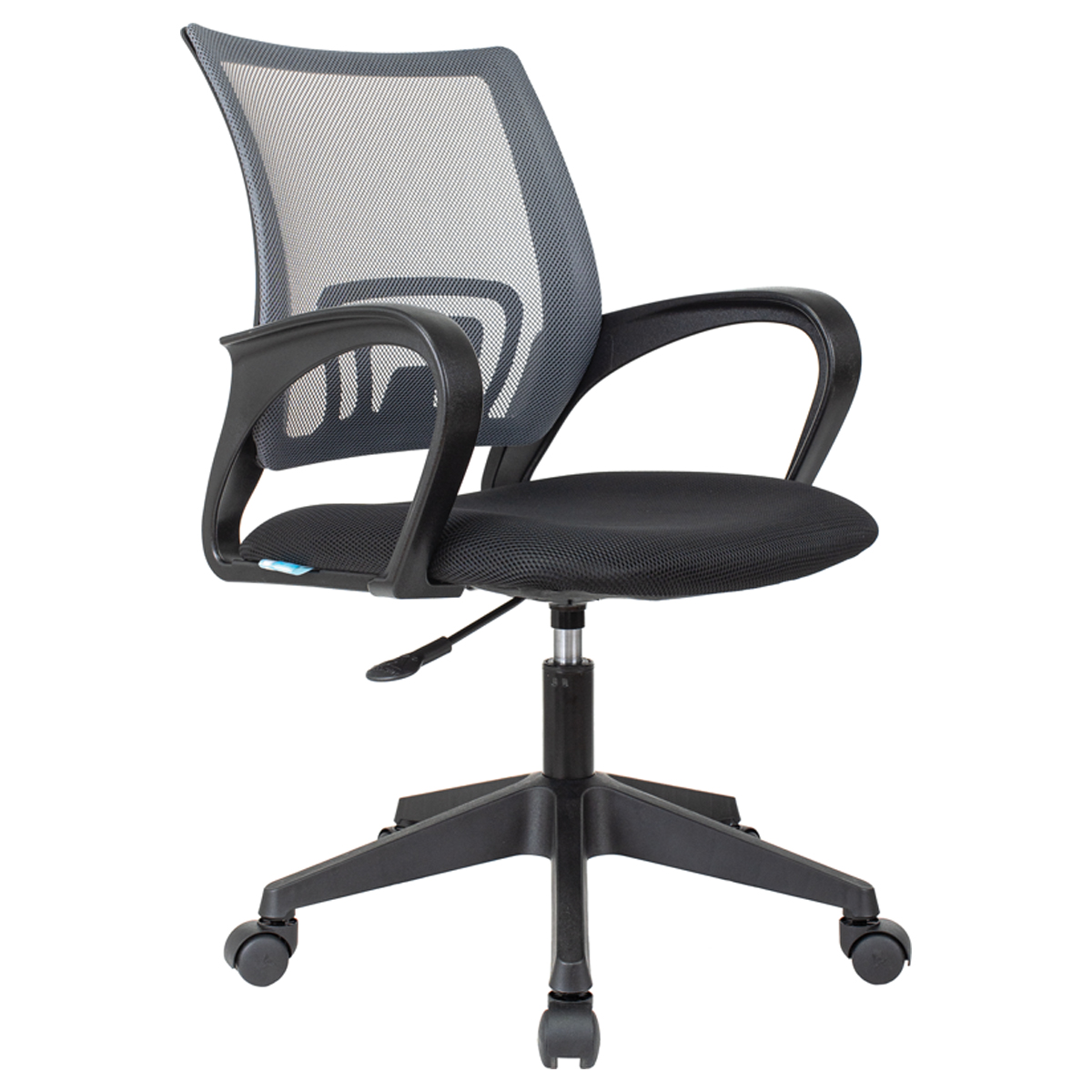 Кресло оператора Helmi HL-M95 R (695) "Airy", спинка сетка серая/сиденье ткань TW черная, пиастра - фото 1
