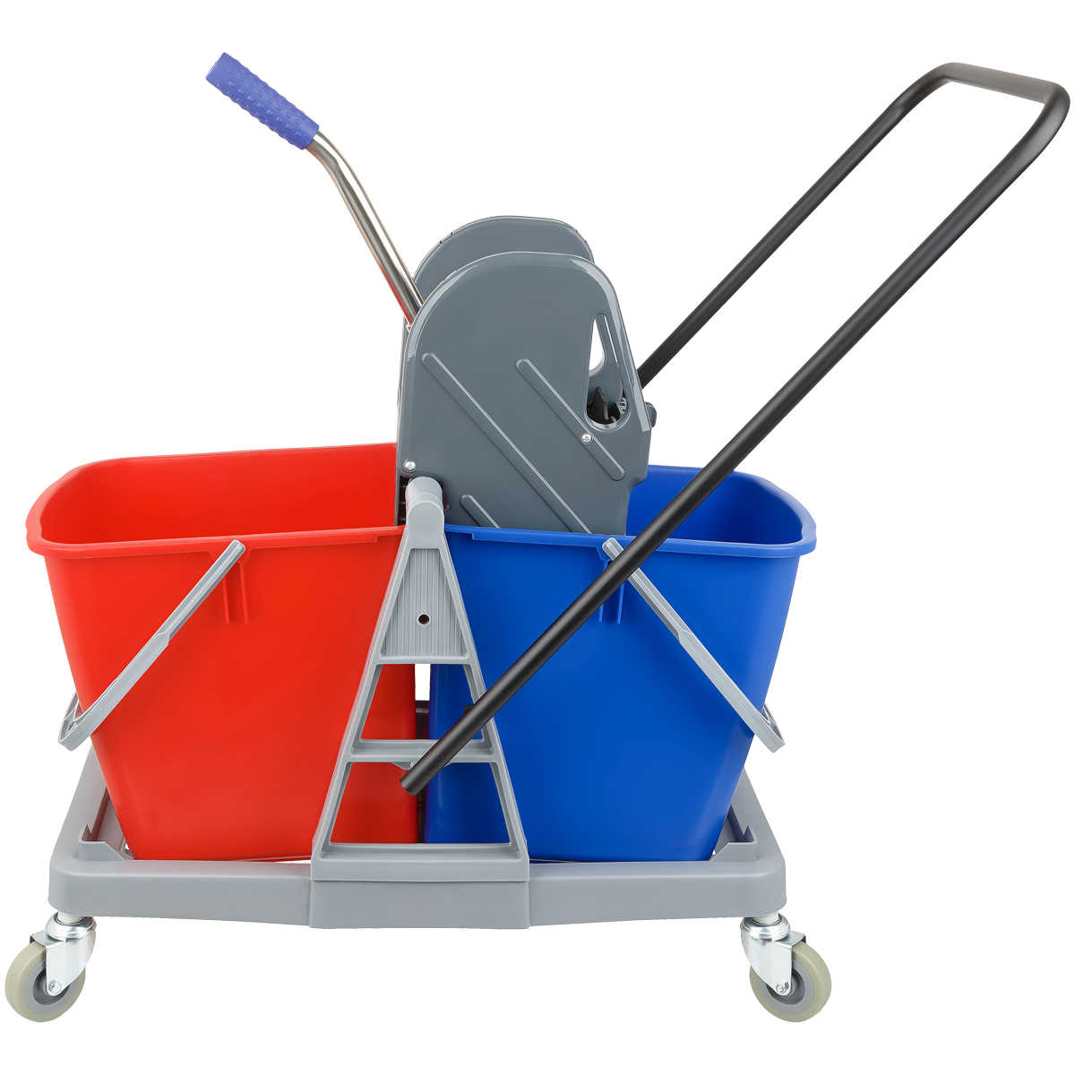 Тележка уборочная OfficeClean, 2 съемных ведра 23л., механический отжим, пластиковый каркас - фото 3