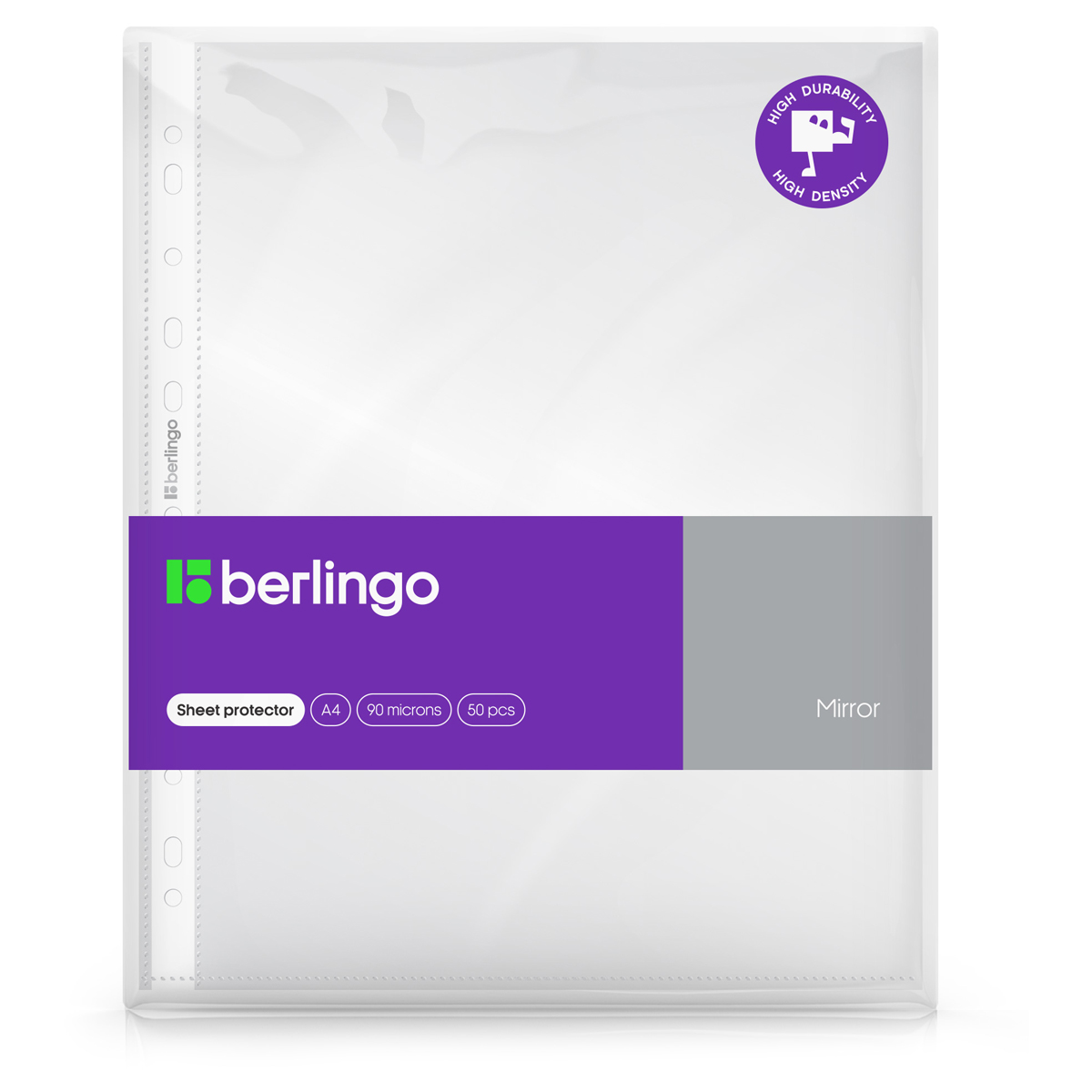 Папка-вкладыш с перфорацией Berlingo "Mirror", А4, 90мкм, глянцевая, в пакете - фото 1