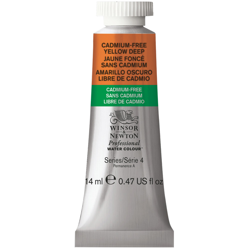 Акварель художественная Winsor&Newton "Professional", 14мл, туба, желтый темный бескадмиевый - фото 1