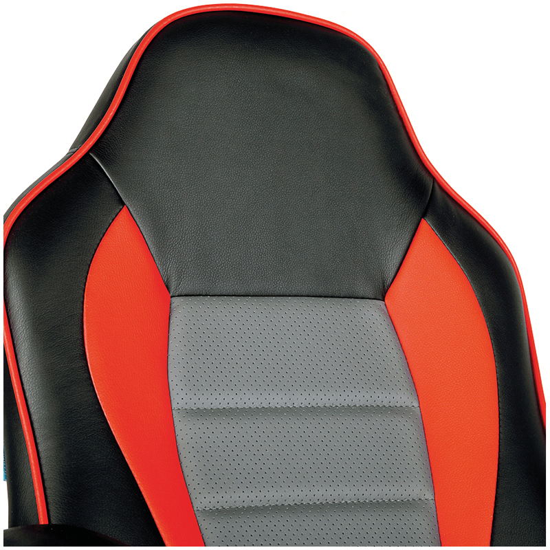 Кресло игровое Helmi HL-S08 "Rally", экокожа черная/серая/красная - фото 6