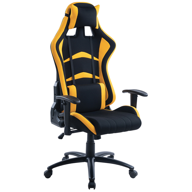 Кресло игровое Helmi HL-G07 "Pointer", ткань черная/желтая, 2 подушки - фото 1