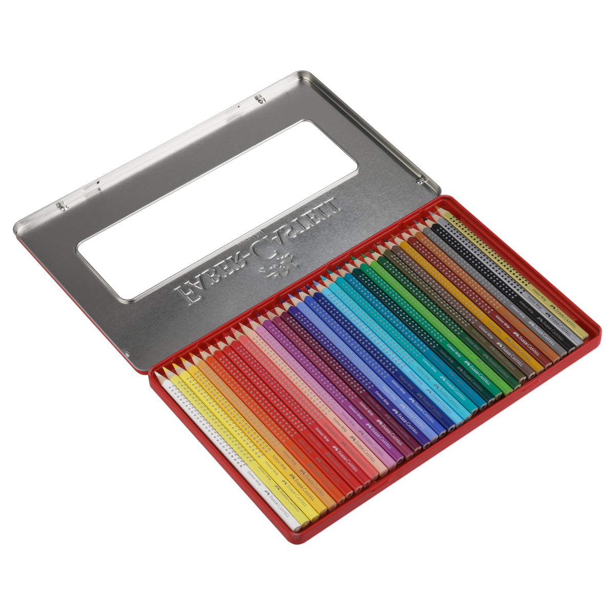 Карандаши цветные Faber-Castell "Grip", 36цв., трехгран., заточен., метал. упак. - фото 7