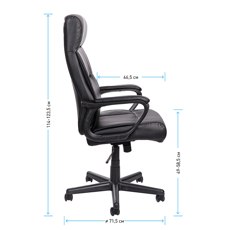 Кресло руководителя Helmi HL-Е28 "Approved", экокожа черная - фото 10