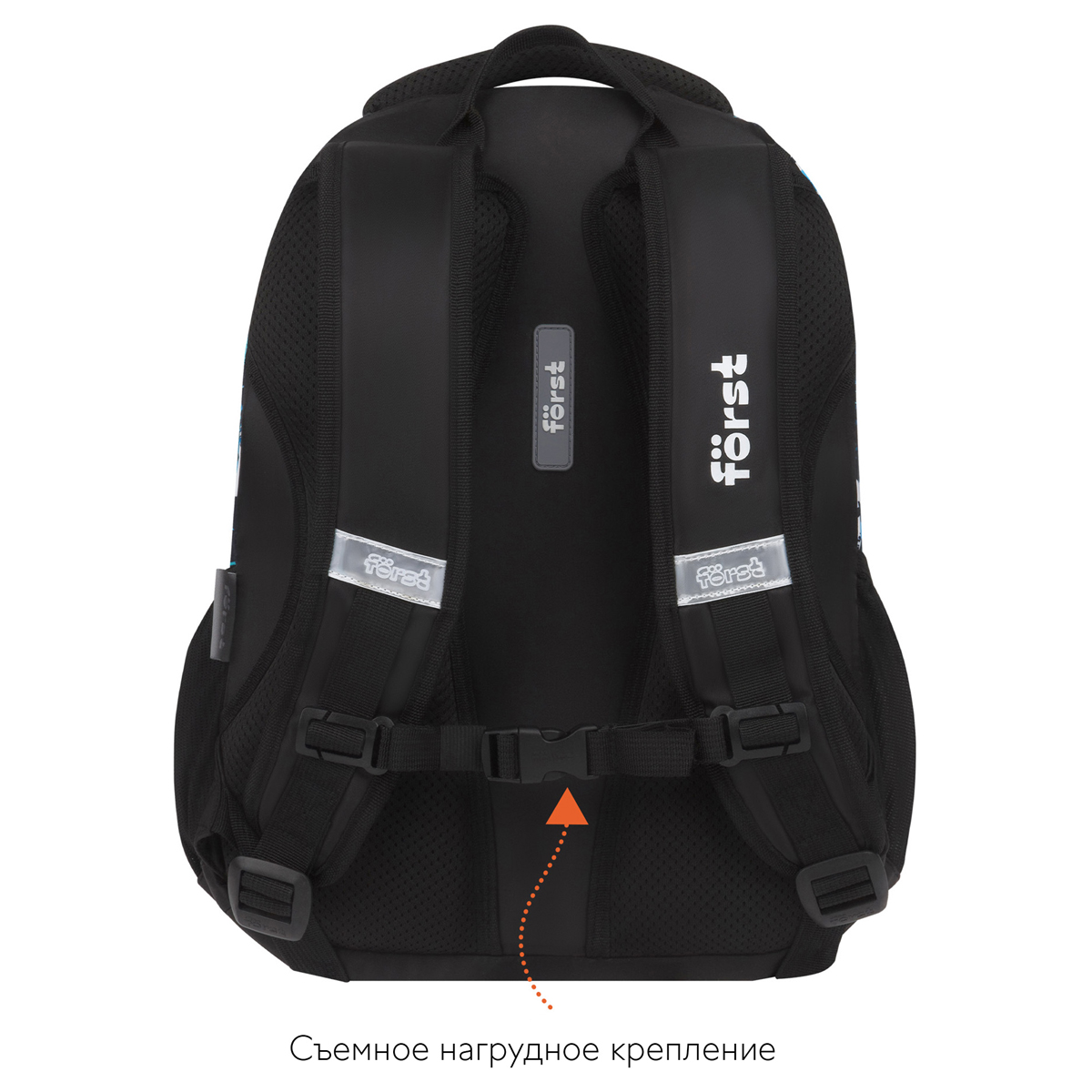 Рюкзак F?rst F-Trend "Pure black" 40*29*18см, 2 отделения, 3 кармана, анатомическая спинка - фото 3