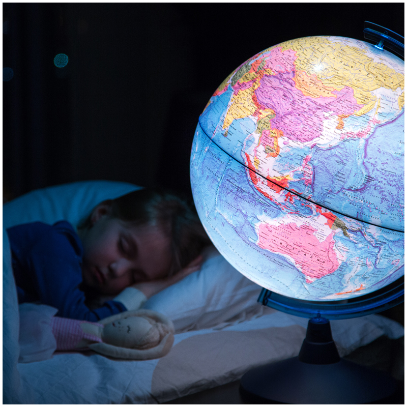 Глобус физико-политический Globen, 32см, с подсветкой от батареек на круглой подставке - фото 10