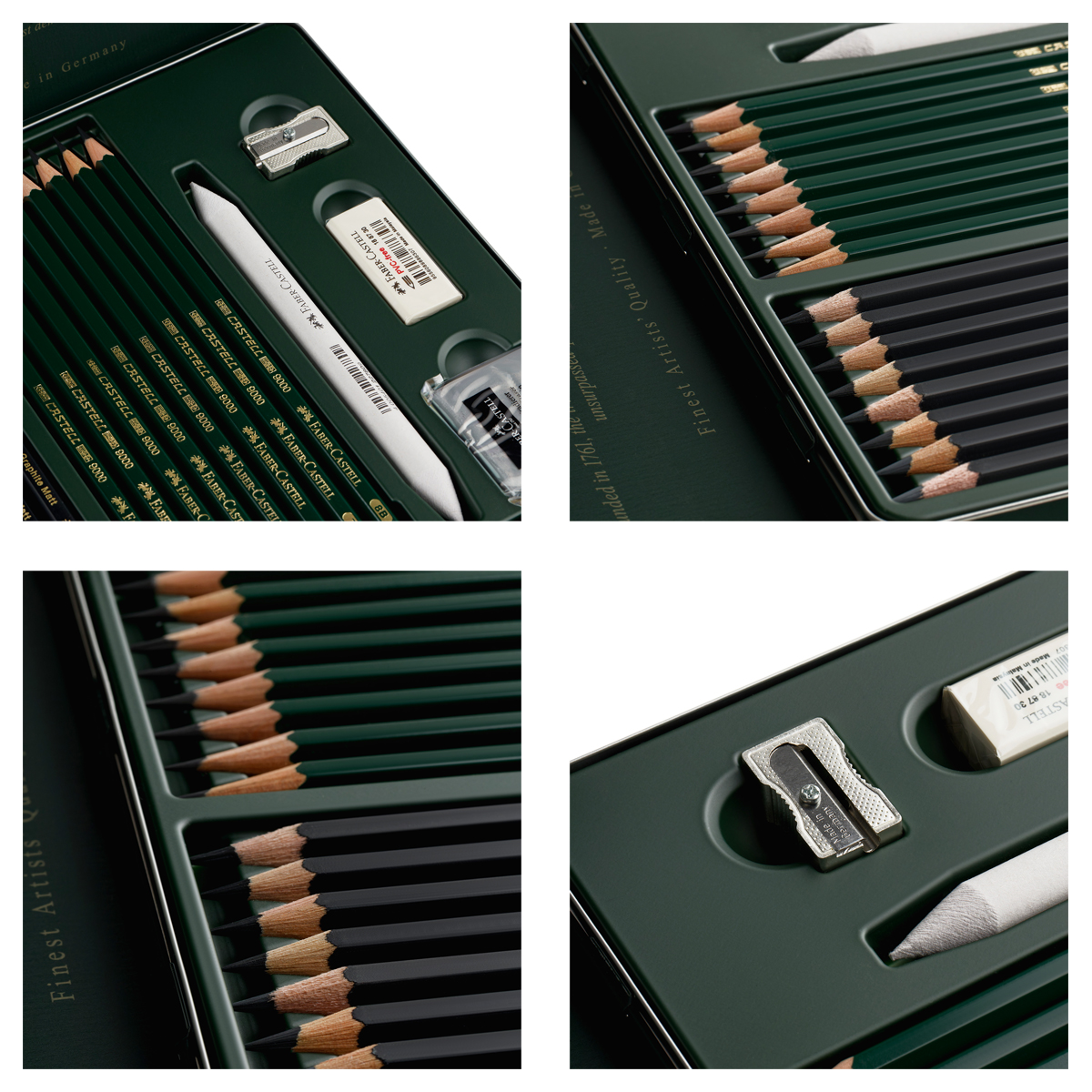 Набор карандашей ч/г Faber-Castell "Pitt Graphite Matt" и "Castell 9000", 20 предметов, заточен., метал. кор. - фото 7