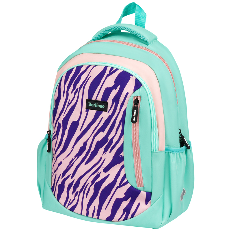 Рюкзак Berlingo Boom "Animal pattern mint" 38,5*29*12см, 2 отделения, 3 кармана, анатомическая ЭВА спинка - фото 1