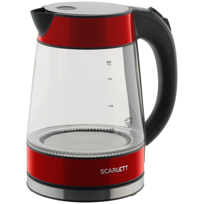 Чайник электрический Scarlett SC-EK27G79, 1,7л, 2200Вт, с подсветкой, стекло/пластик - фото 3