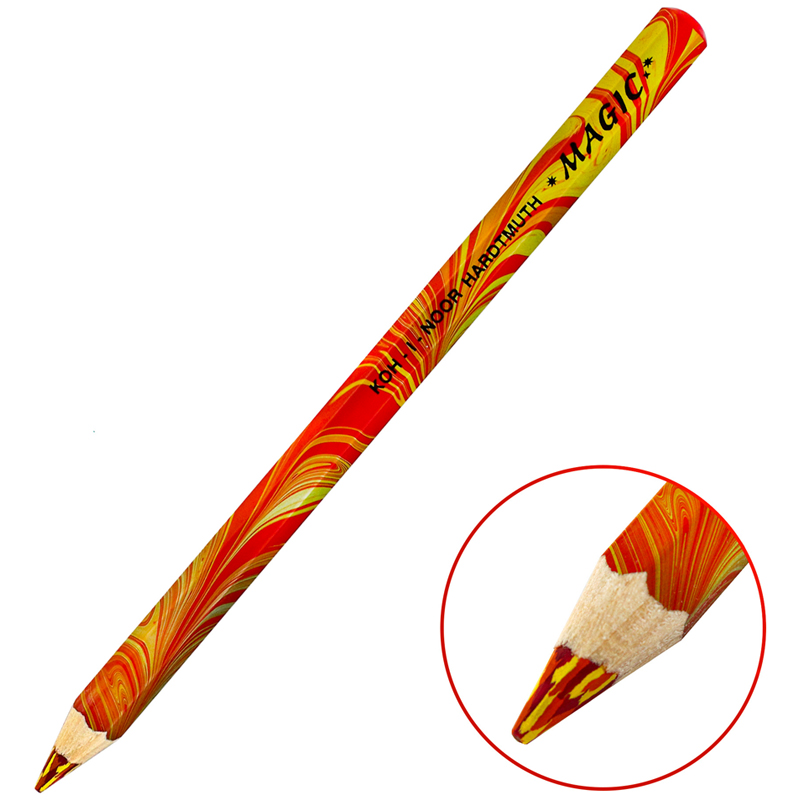 Карандаш с многоцв. грифелем Koh-I-Noor "Magic America. Original. Fire. Tropical. Neon", 5шт., утолщ., шестигран., блистер - фото 3