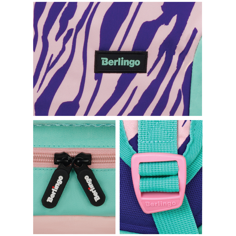 Рюкзак Berlingo Boom "Animal pattern mint" 38,5*29*12см, 2 отделения, 3 кармана, анатомическая ЭВА спинка - фото 9