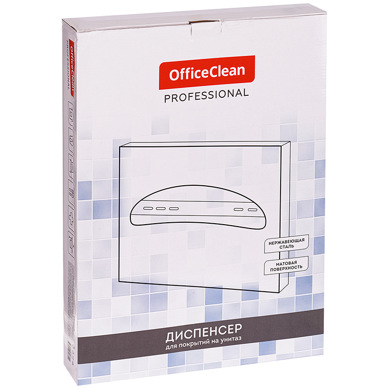 Диспенсер для покрытий на унитаз OfficeClean Professional, нержавеющая сталь - фото 7