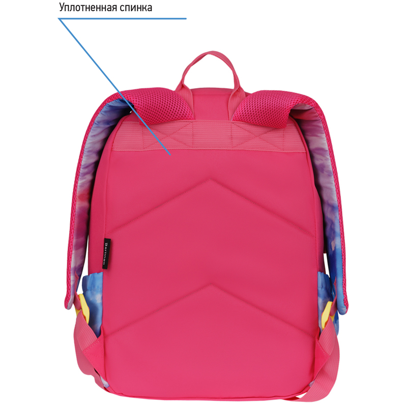 Рюкзак Berlingo Light "Sky pink" 39,5*28*16см, 2 отделения, 3 кармана, уплотненная спинка - фото 4
