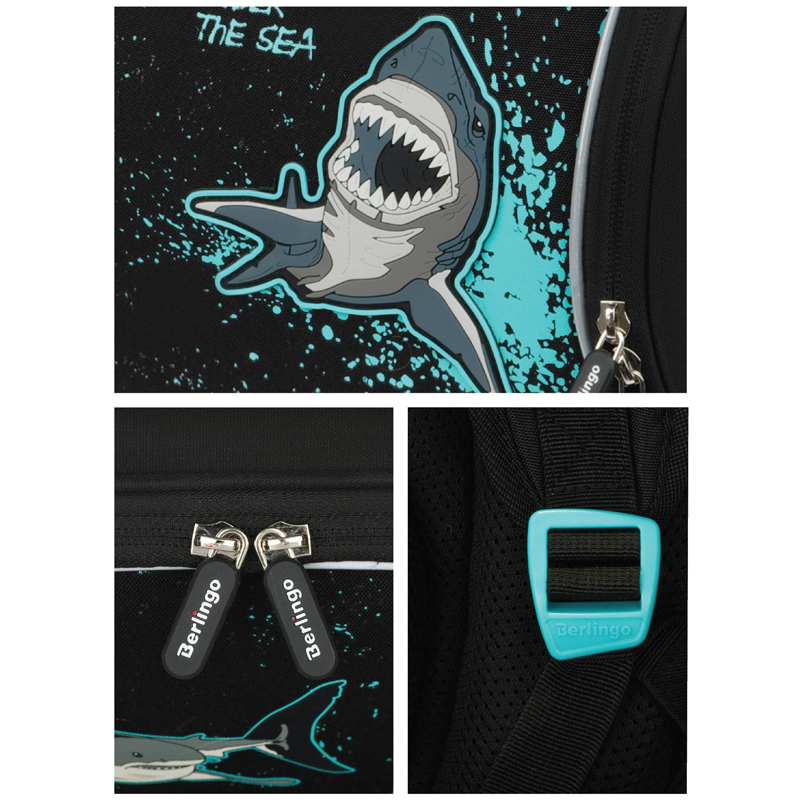 Ранец Berlingo Nova "Sea monster" 37*28*18см, 2 отделения, 2 кармана, анатомическая спинка - фото 9