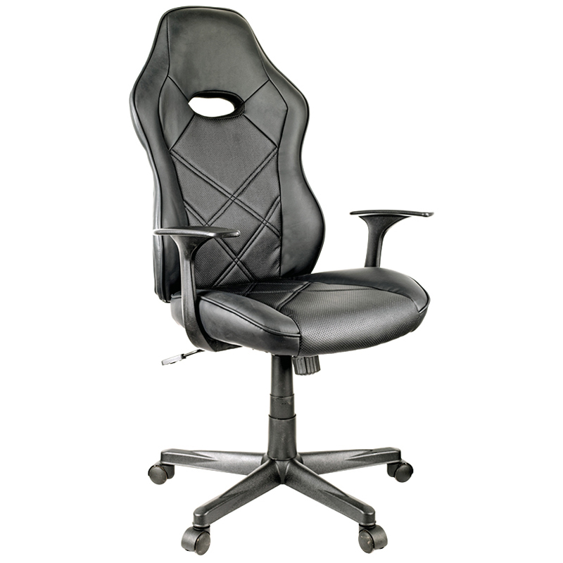 Кресло игровое Helmi HL-S04 "Mixed", экокожа черная - фото 1