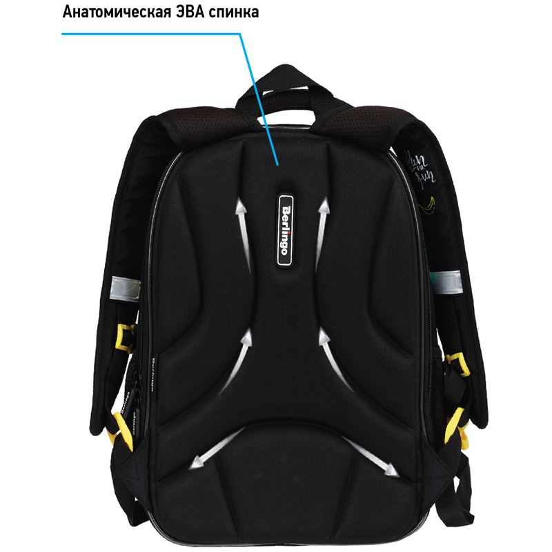 Ранец Berlingo Expert Light облегченный "Run for fun" 38*28*15см, 3 отделения, 2 кармана, анатомическая спинка - фото 4