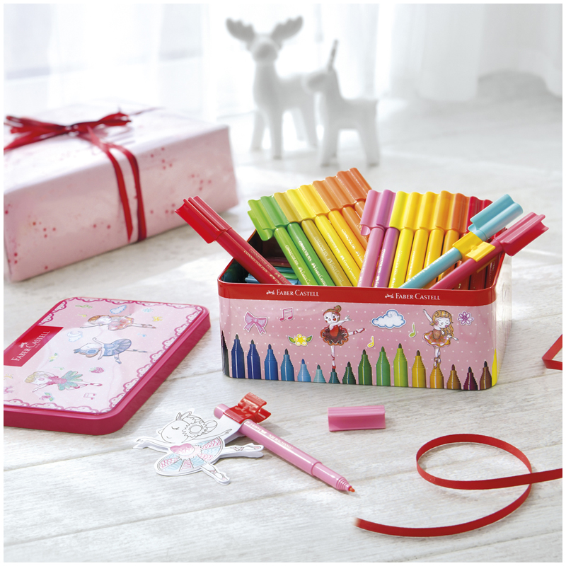 Набор для рисования Faber-Castell "Connector Ballerina" 33 фломастера+10 клипс+2 карты для раскрашивания - фото 9