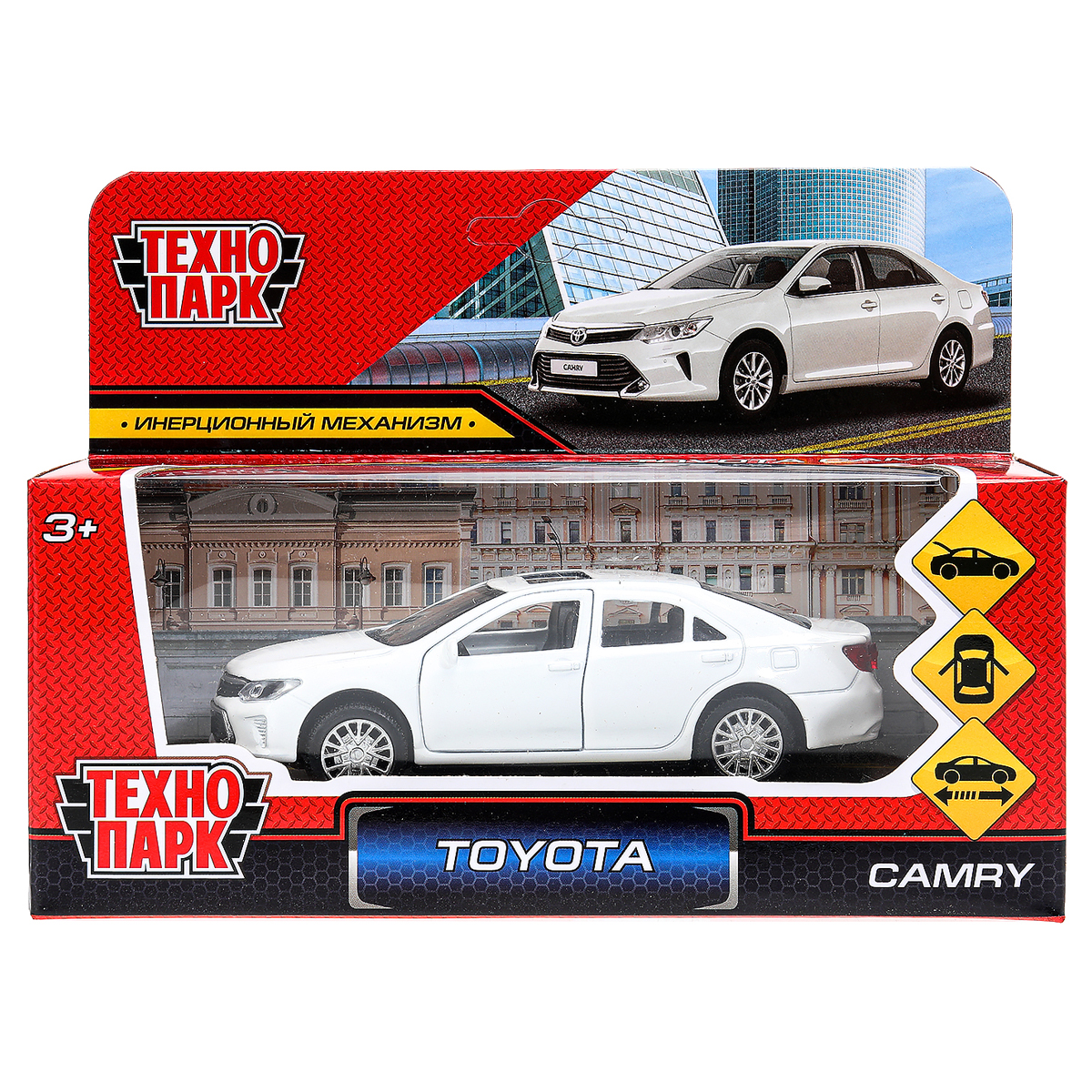 Машина игрушечная Технопарк "Toyota Camry", TOYOTA, металл., 12см, белый, инерционная, с подвижными элементами - фото 1