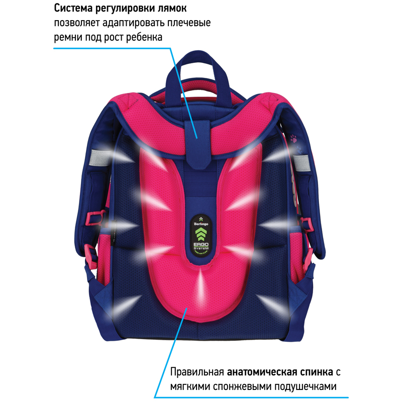 Ранец Berlingo Expert "Scary cat" 37*28*16см, 2 отделения, 2 кармана, анатомическая спинка - фото 4