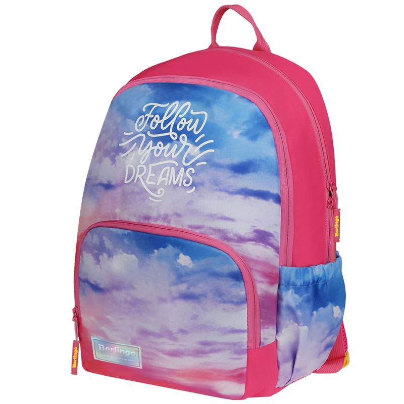 Рюкзак Berlingo Light "Sky pink" 39,5*28*16см, 2 отделения, 3 кармана, уплотненная спинка - фото 1
