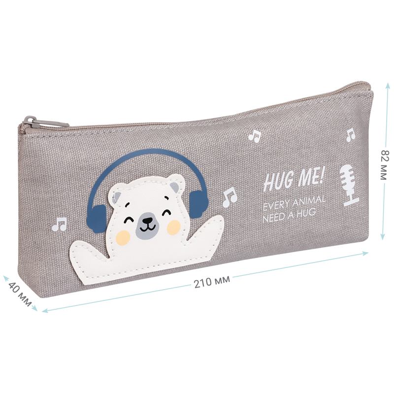 Пенал мягкий 210*82*40 MESHU "Happy bear", канвас - фото 2