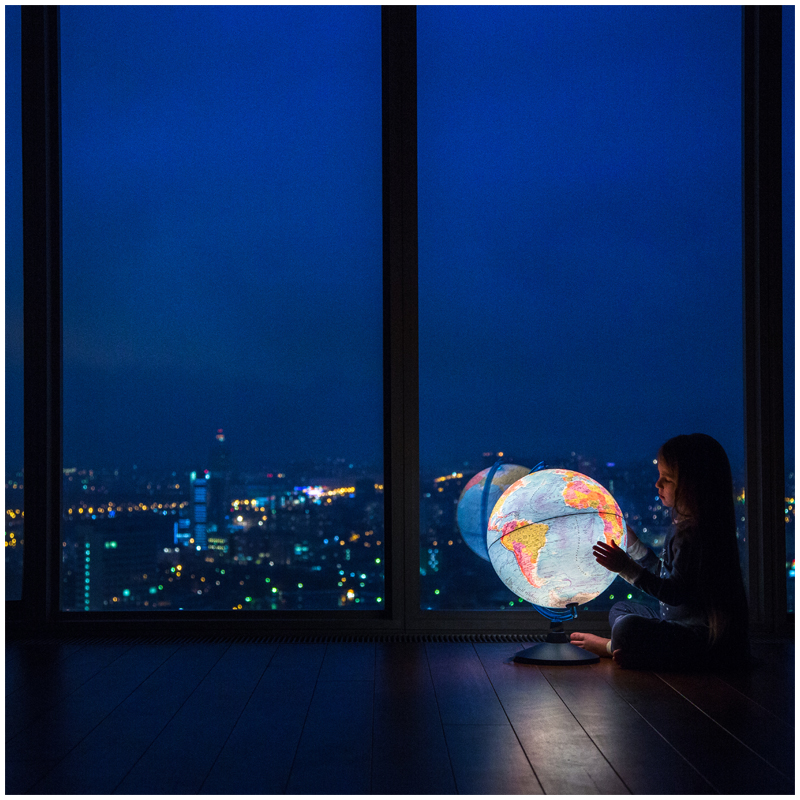 Глобус физико-политический Globen, 21см, с подсветкой на круглой подставке - фото 9