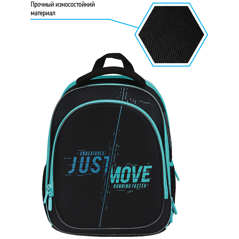 Ранец Berlingo Expert Light облегченный "Just move" 38*28*15см, 3 отделения, 2 кармана, анатомическая спинка - фото 3